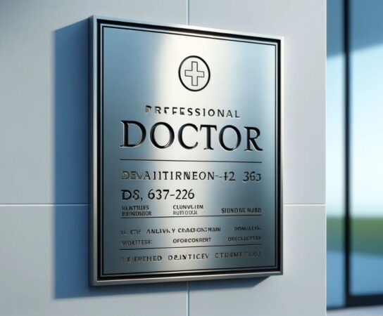 Les indications notées sur sa plaque professionnelle